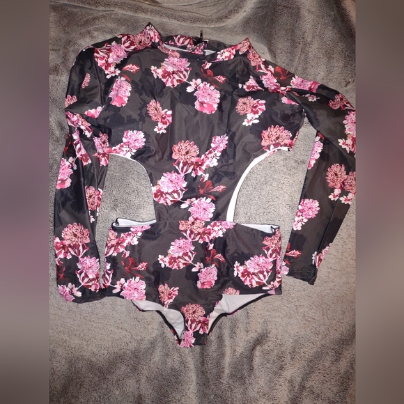 💦wow AONIHUA 🌺Floral 1 Piece Rashguard Swim Suit - Picture 10 of 13